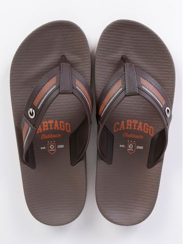 Chinelo Cartago Masculino Marrom/Laranja