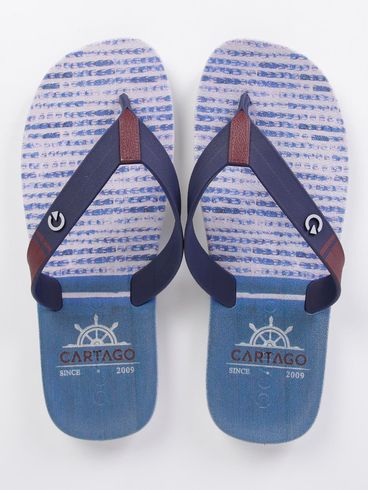 Chinelo Cartago Masculino Cinza/Azul