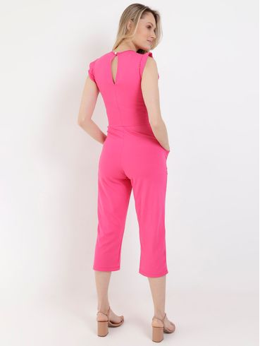 Macacão Pantacourt Feminino Rosa