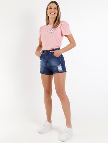 Short Jeans Feminino Azul