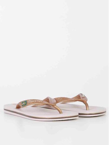 Chinelo Ipanema Feminino Bege/Dourado