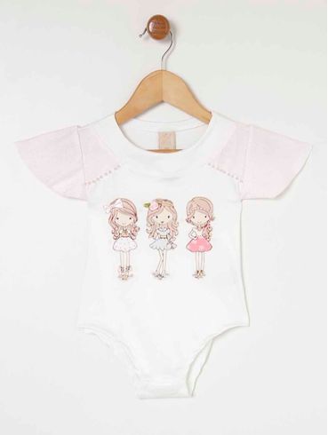 Body Infantil Para Menina - Off white