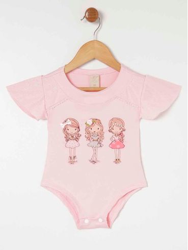 Body Infantil Para Menina - Rosa