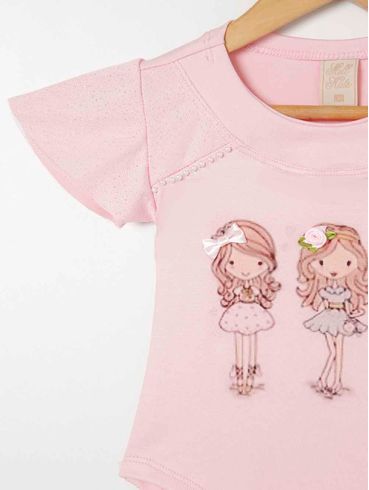 Body Infantil Para Menina - Rosa