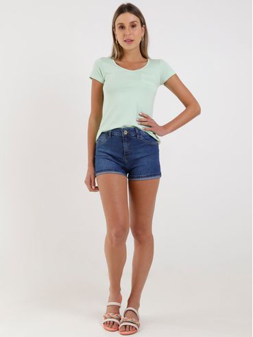 Short Jeans Feminino Azul