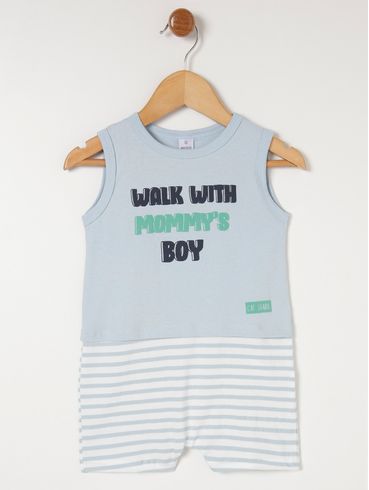 Macacão Infantil Para Bebê  Menino - Azul Claro