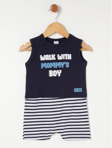 Macacão Infantil Para Bebê  Menino - Azul Marinho