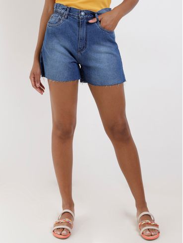 Short Jeans Clochard Feminino Azul