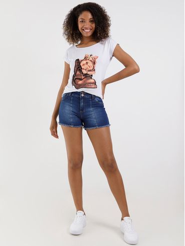 Short Jeans Feminino Azul