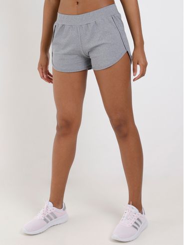 Short Esportivo Feminino Cinza Mescla