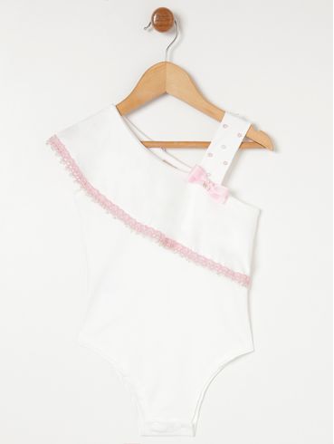 Body Infantil Para Menina - Off white