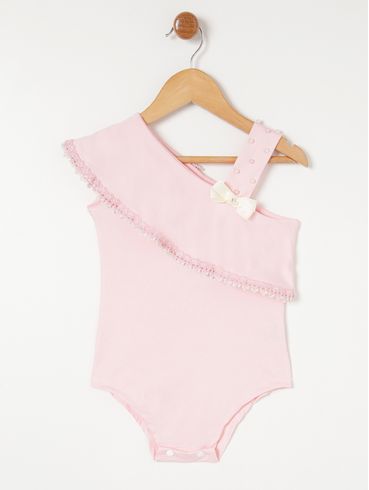 Body Infantil Para Menina - Rosa