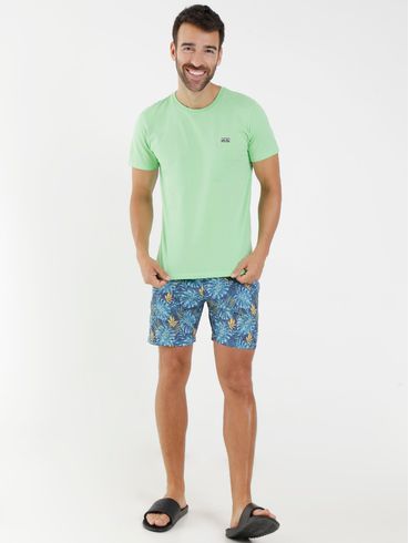 Short Estampado Full Surf Masculino Azul Marinho