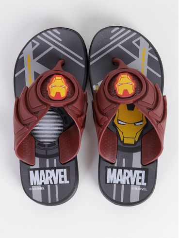 Chinelo Marvel Infantil Para Menino - Preto/Bordô