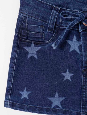 Saia Jeans Juvenil Para Menina - Azul