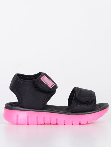 Sandália com Luzes Infantil Para Bebê Menina - Preto/Pink