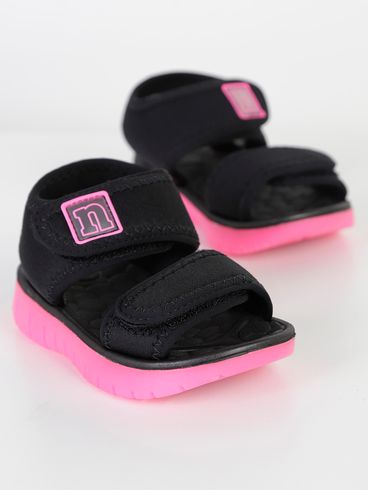 Sandália com Luzes Infantil Para Bebê Menina - Preto/Pink