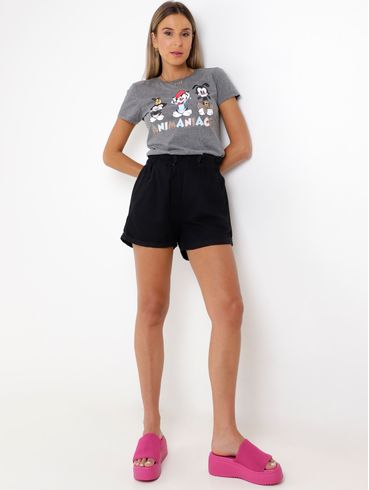 Short Sarja Clochard Feminino Preto