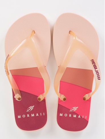 Chinelo Mormaii Malibu Feminino Bege/Rosa/Vermelho