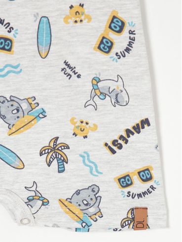 Macacão Infantil Para Bebê- Cinza