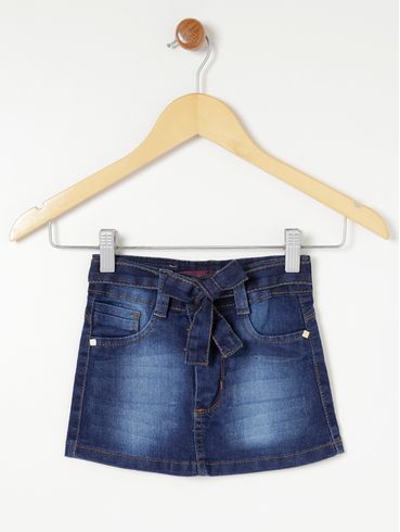 Saia Jeans Infantil Para Menina - Azul