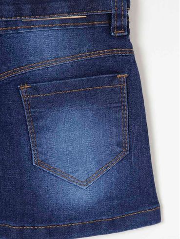 Saia Jeans Infantil Para Menina - Azul