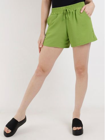 Short de Tecido Feminino Verde