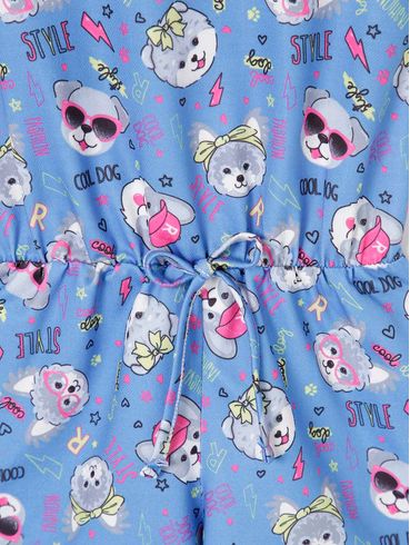 Macaquinho Infantil Para Menina - Azul