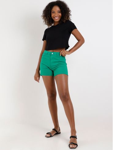 Short Sarja Feminino Verde