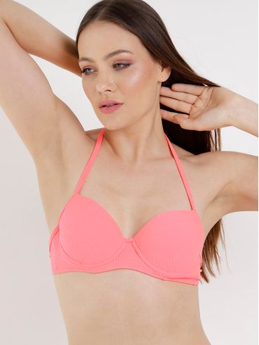 Biquíni Top Com Bojo Feminino Rosa