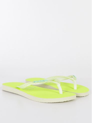 Chinelo Havaianas Slim Glitter Neon Feminino Verde