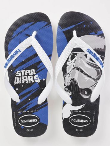 Chinelo Star Wars Havaianas Masculino Branco/Azul