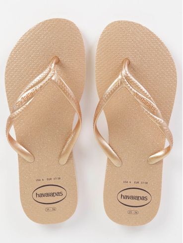 Chinelo Havaianas Fantasia Gloss Feminino Dourado