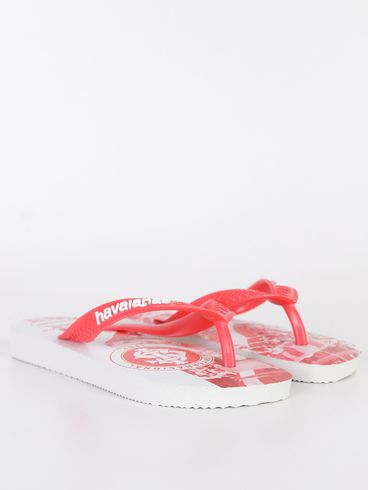 Chinelo Havaianas Internacional Infantil Para Meni Branco/Vermelho