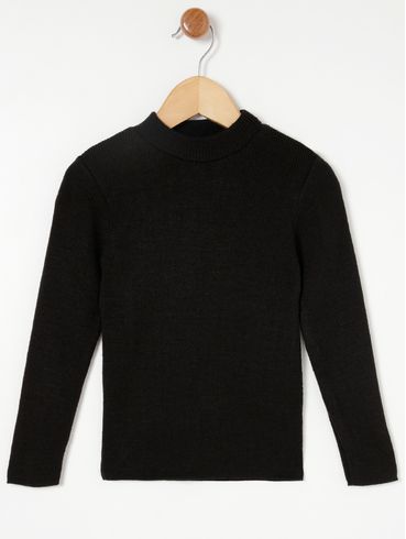 Blusão Básico Tricot Infantil Para Menino - Preto