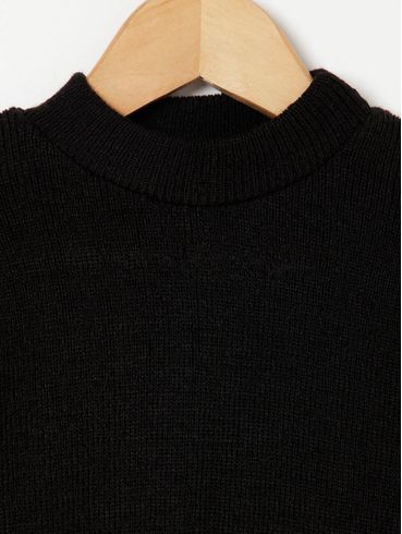 Blusão Básico Tricot Infantil Para Menino - Preto