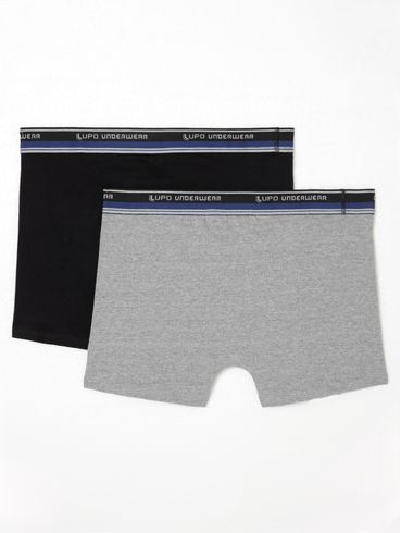 Kit 02 Cuecas Boxer Lupo Masculinas Cinza/Preto