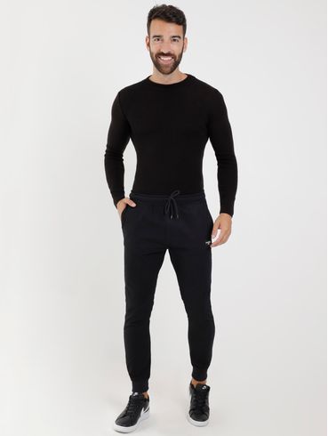 Blusão de Tricot Básico Masculino Preto