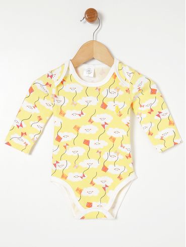 Body Infantil Para Bebê - Amarelo