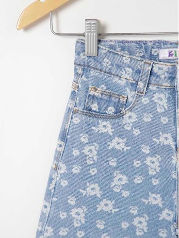 Calça Jeans Wide Leg Kid+ Infantil Para Menina - Azul