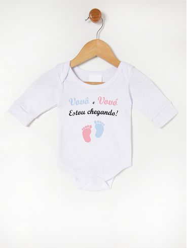 Body Manga Longa Infantil Para Bebê- Branco