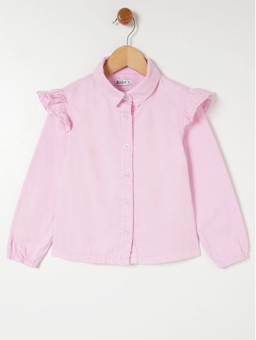 Camisa Kid+ Manga 3/4 Infantil Para Menina - Rosa