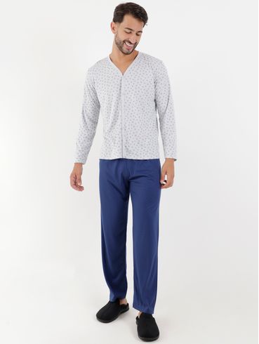 Pijama Longo Masculino Azul Marinho