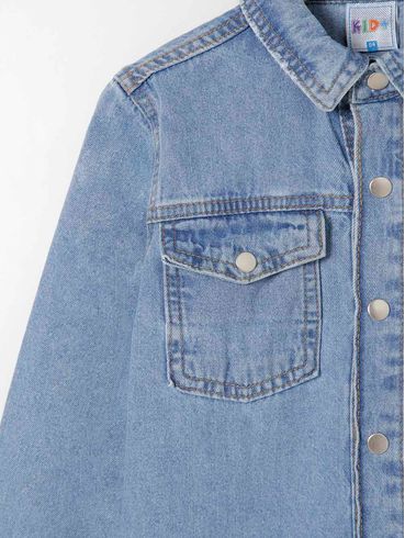 Camisa Jeans Kid+ Infantil Para Menino - Azul