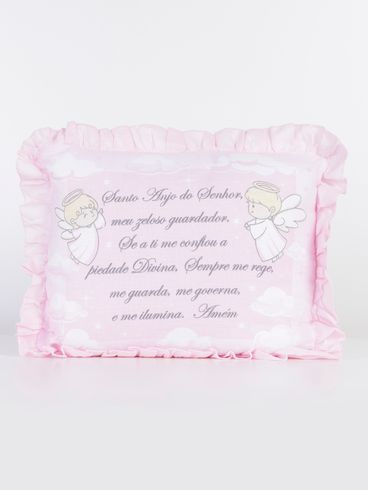 Travesseiro Santo Anjo Infantil Para Bebê - Rosa