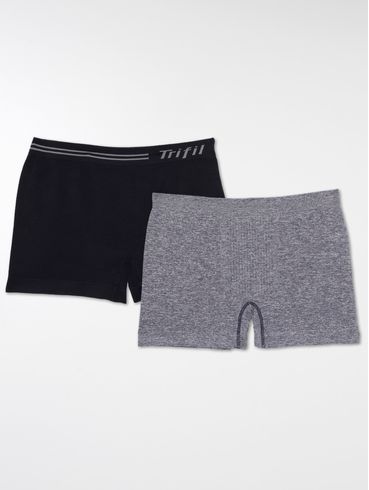 Kit 02 Cuecas Boxer Trifil Masculinas Preto/Cinza