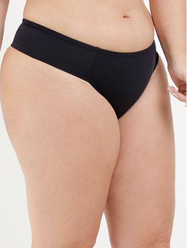 Calcinha de Biquíni Plus Size Feminina Preto