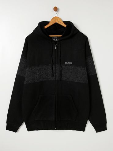 Cardigan Gangster Plus Size Masculino Preto