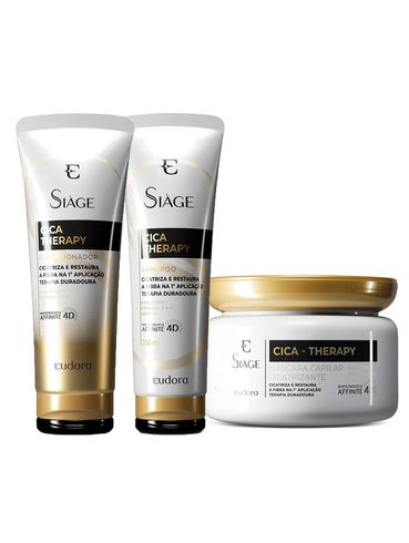 Kit Shampoo + Condicionador + Máscara Cica-Therapy Siàge UNICA