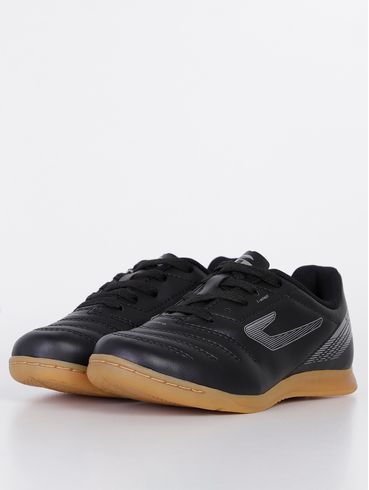Chuteira de Futsal Topper Juvenil Para Menino - Preto/Prata
